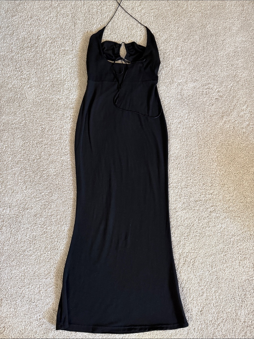 Classic Black Halter Maxi Dress